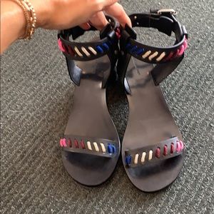 Isabel marant braided heeled sandal black sz 37